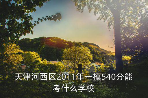 天津河西區2011年一模540分能考什么學校
