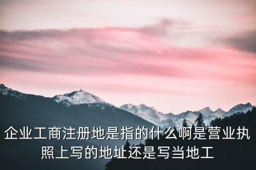 企業(yè)工商注冊地是指的什么啊是營業(yè)執(zhí)照上寫的地址還是寫當(dāng)?shù)毓? class=