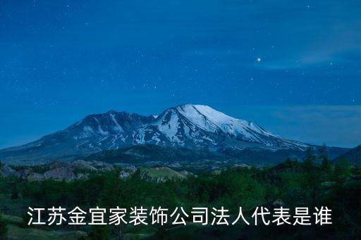 江蘇金宜家裝飾公司法人代表是誰