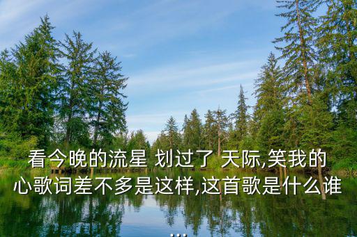 看今晚的流星 劃過了 天際,笑我的心歌詞差不多是這樣,這首歌是什么誰...