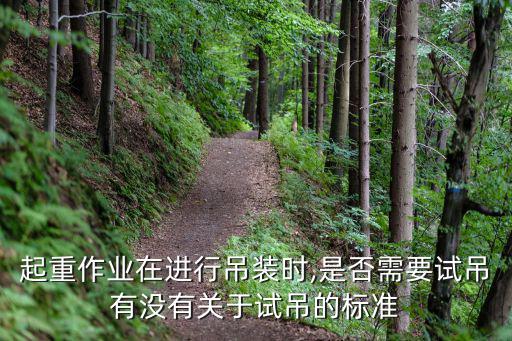 起重作業在進行吊裝時,是否需要試吊有沒有關于試吊的標準