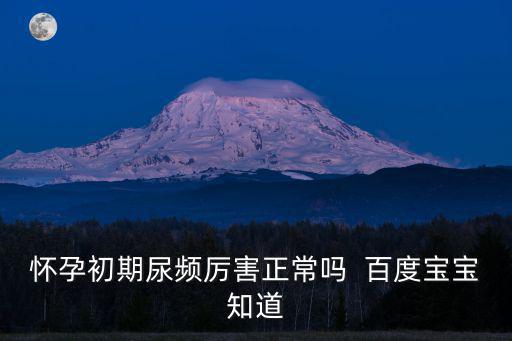懷孕初期尿頻厲害正常嗎  百度寶寶知道