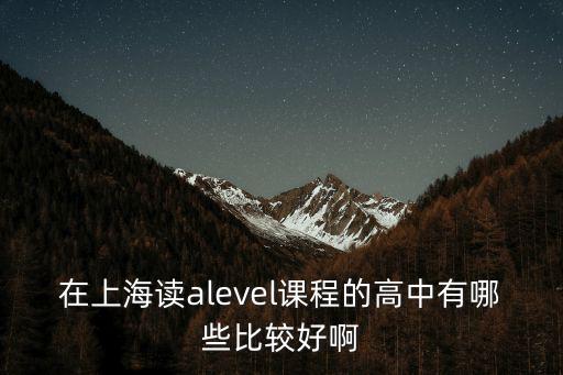 在上海讀alevel課程的高中有哪些比較好啊