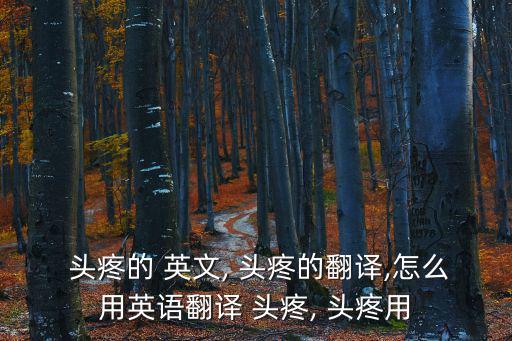  頭疼的 英文, 頭疼的翻譯,怎么用英語翻譯 頭疼, 頭疼用