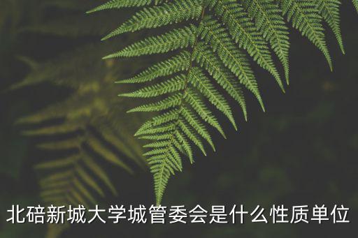 北碚新城大學城管委會是什么性質單位