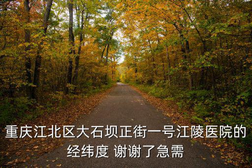 重慶江北區大石壩正街一號江陵醫院的經緯度 謝謝了急需