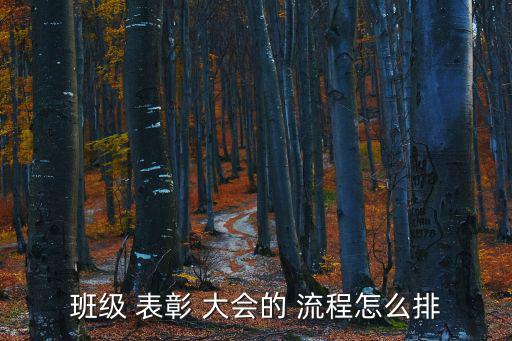 班級 表彰 大會的 流程怎么排