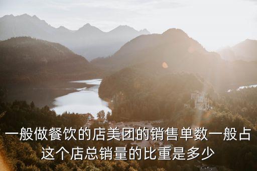 一般做餐飲的店美團的銷售單數一般占這個店總銷量的比重是多少