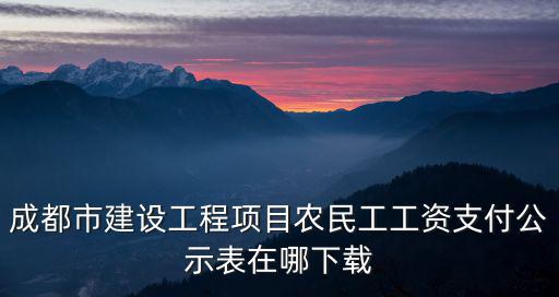 成都市建設工程項目農(nóng)民工工資支付公示表在哪下載