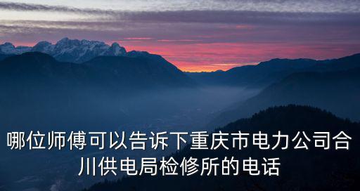 重慶市供電公司陳良凱，重慶電力局佇電通知