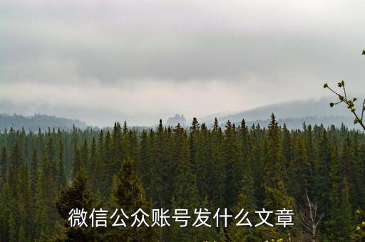 微信公眾賬號發(fā)什么文章