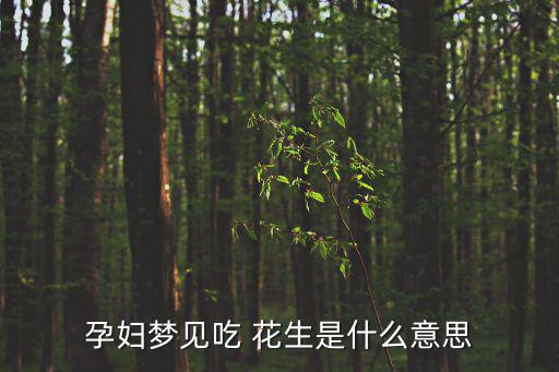 孕婦夢見吃 花生是什么意思