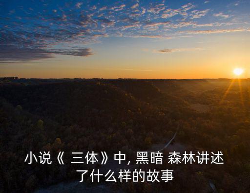 小說《 三體》中, 黑暗 森林講述了什么樣的故事
