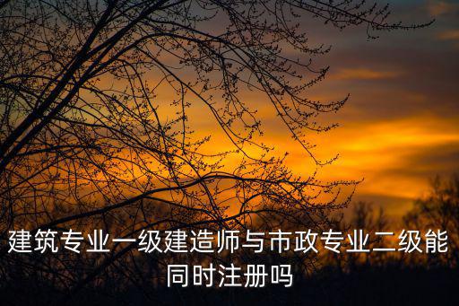 建筑專業(yè)一級建造師與市政專業(yè)二級能同時注冊嗎