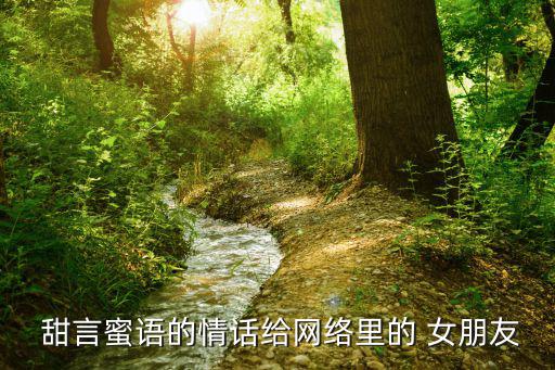  甜言蜜語的情話給網絡里的 女朋友