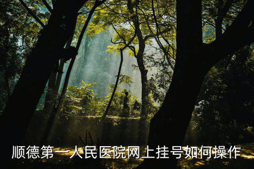 順德第一人民醫院網上掛號如何操作