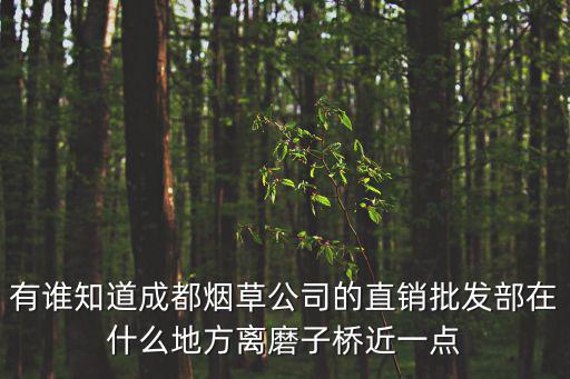 有誰知道成都煙草公司的直銷批發部在什么地方離磨子橋近一點
