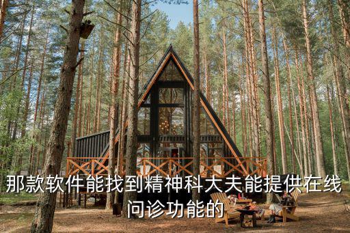 那款軟件能找到精神科大夫能提供在線問診功能的