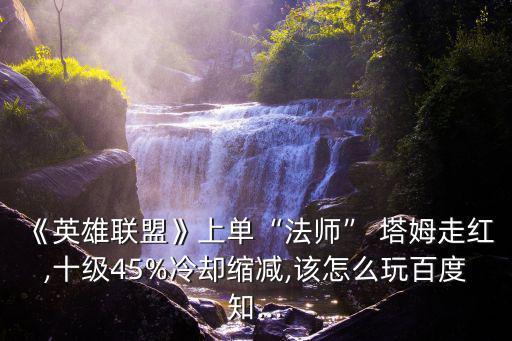 《英雄聯盟》上單“法師” 塔姆走紅,十級45%冷卻縮減,該怎么玩百度知...