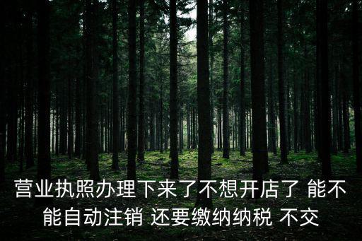 營業(yè)執(zhí)照辦理下來了不想開店了 能不能自動注銷 還要繳納納稅 不交