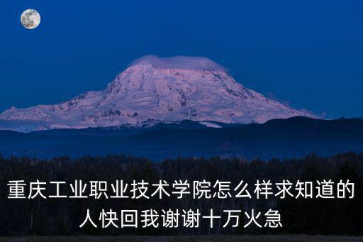 重慶工業職業技術學院怎么樣求知道的人快回我謝謝十萬火急