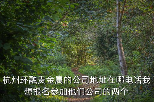 杭州環融貴金屬的公司地址在哪電話我想報名參加他們公司的兩個