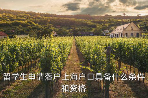 留學生申請落戶上海戶口具備什么條件和資格