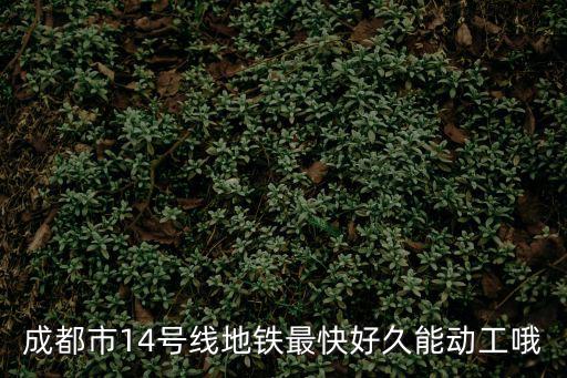 成都市14號線地鐵最快好久能動工哦