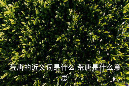  荒唐的近義詞是什么 荒唐是什么意思