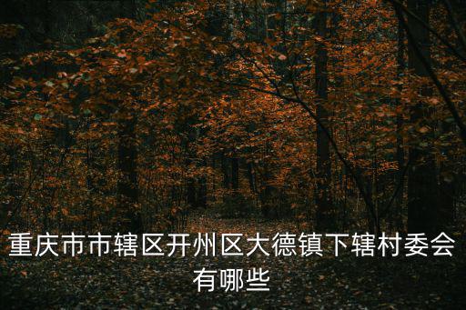 重慶市市轄區(qū)開(kāi)州區(qū)大德鎮(zhèn)下轄村委會(huì)有哪些