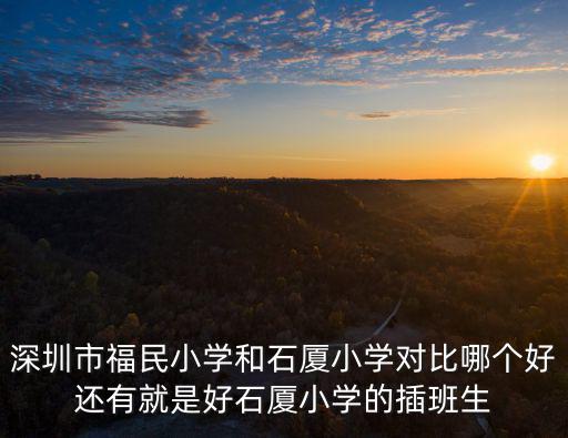 深圳市福民小學和石廈小學對比哪個好還有就是好石廈小學的插班生