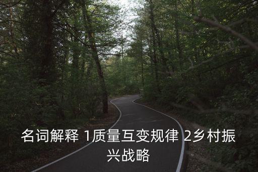 鄉村振興戰略意義，名詞解釋 1質量互變規律 2鄉村振興戰略