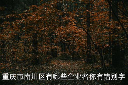 重慶市南川區(qū)有哪些企業(yè)名稱有錯(cuò)別字