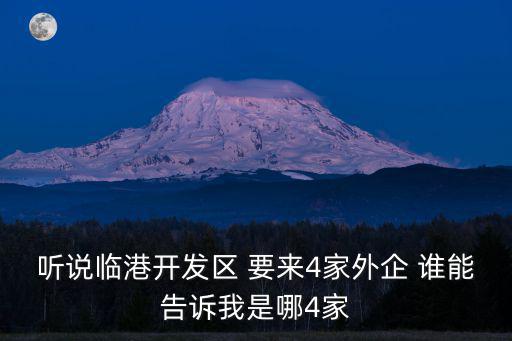 聽說臨港開發(fā)區(qū) 要來4家外企 誰能告訴我是哪4家
