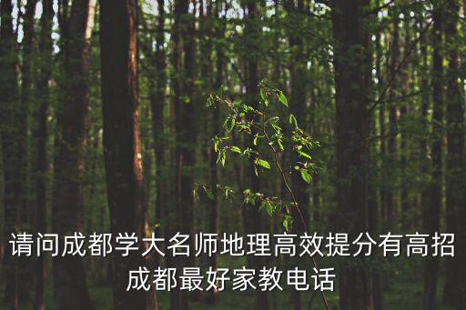 請問成都學大名師地理高效提分有高招成都最好家教電話