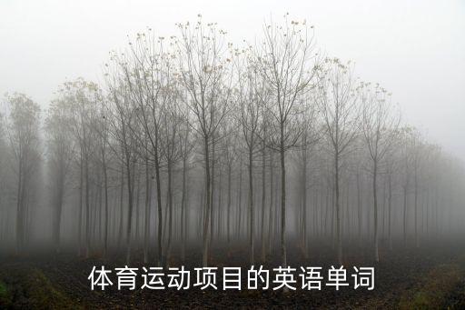 體育運動項目的英語單詞