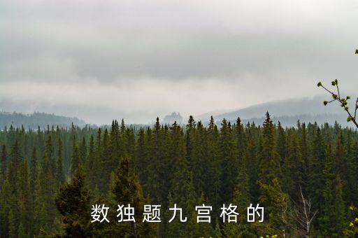 數獨九宮格，數 獨 題 九 宮 格 的