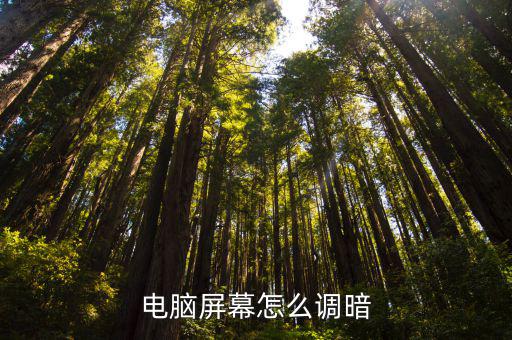 電腦屏幕怎么調暗
