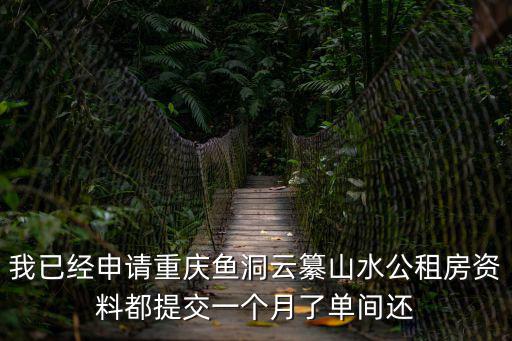 我已經申請重慶魚洞云纂山水公租房資料都提交一個月了單間還