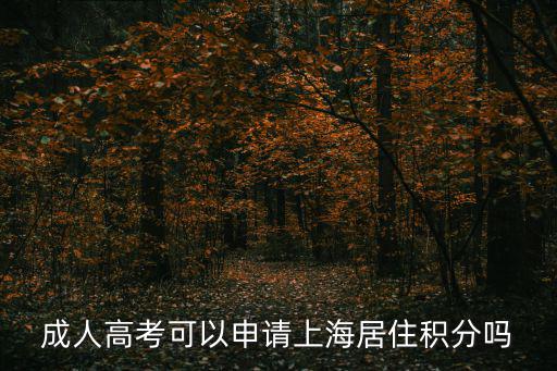 成人高考可以申請上海居住積分嗎