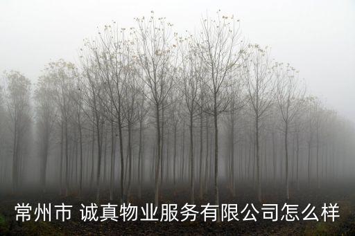 常州市 誠真物業服務有限公司怎么樣