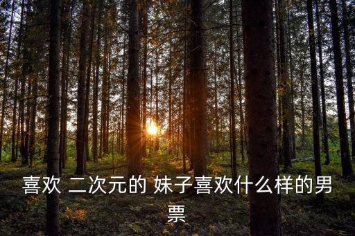喜歡 二次元的 妹子喜歡什么樣的男票
