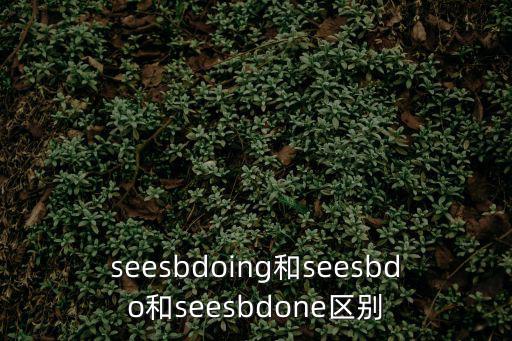 seesbdoing和seesbdo和seesbdone區別