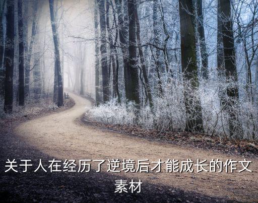 關于人在經(jīng)歷了逆境后才能成長的作文素材