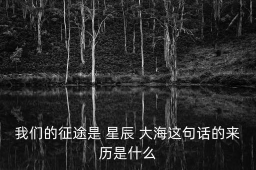 我們的征途是 星辰 大海這句話的來歷是什么