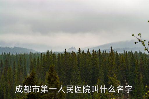 成都市第一人民醫院叫什么名字