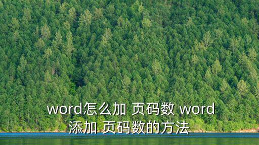  word怎么加 頁碼數(shù) word添加 頁碼數(shù)的方法