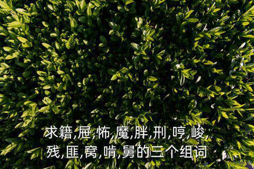 求籍,屜,怖,魔,胖,刑,哼,峻,殘,匪,窩,啃,舅的三個(gè)組詞