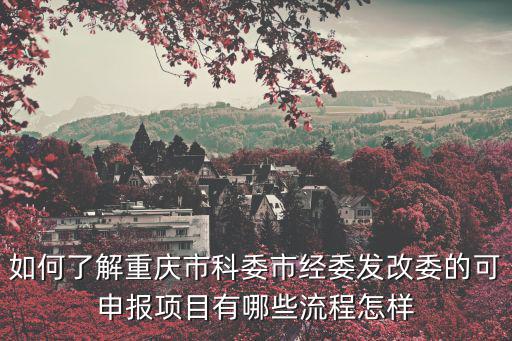 如何了解重慶市科委市經委發改委的可申報項目有哪些流程怎樣