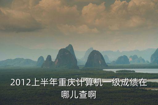 2012上半年重慶計算機一級成績在哪兒查啊